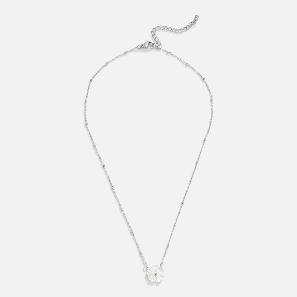 Zilveren White Blossom Flower Ketting