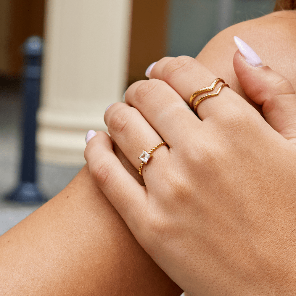 Sofia Kristallen Gevlochten Ring Secundaire afbeelding