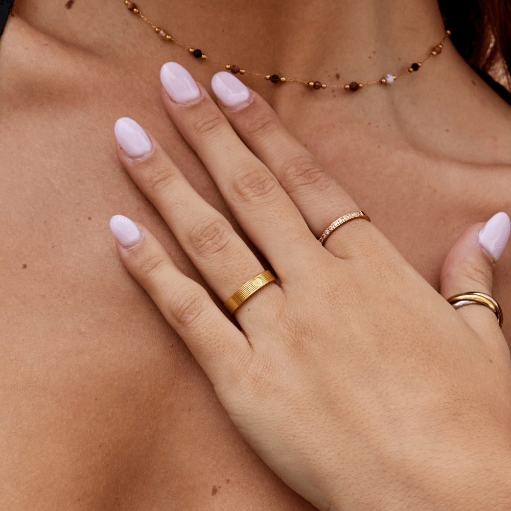 Soleil Gouden Band Ring Secundaire afbeelding