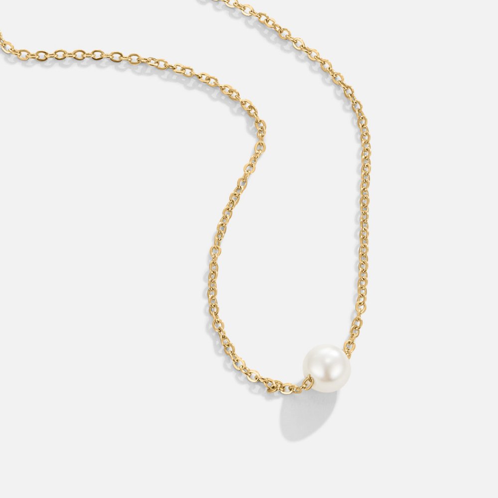 Solitaire Gouden Parel Ketting Hoofdafbeelding