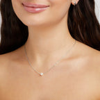 Solitaire Zilveren Parel Ketting