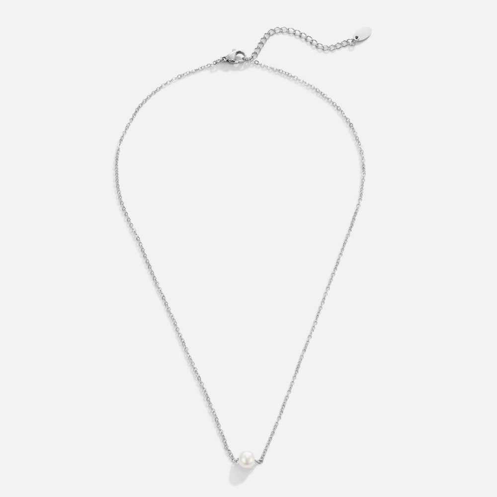 Solitaire Zilveren Parel Ketting