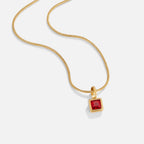 Vierkante Geboortesteen Ketting