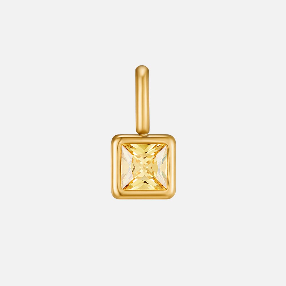 Vierkante Geboortesteen Ketting