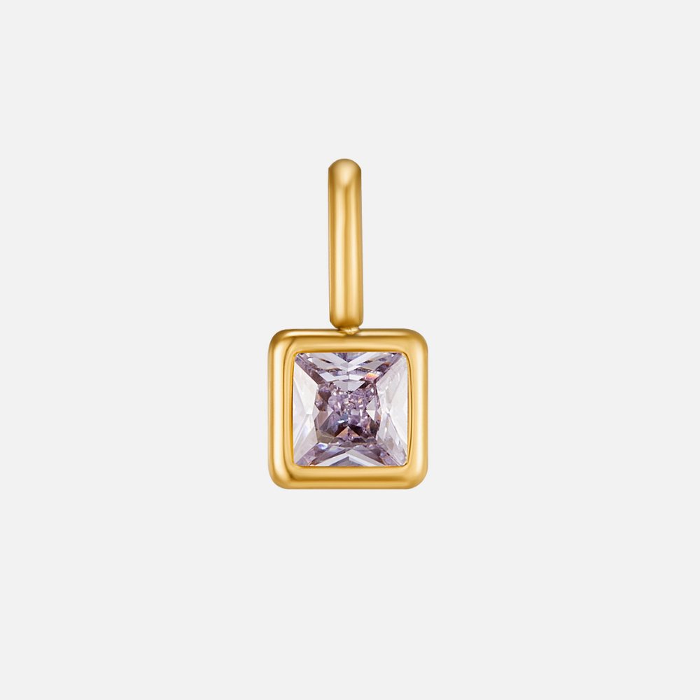 Vierkante Geboortesteen Ketting