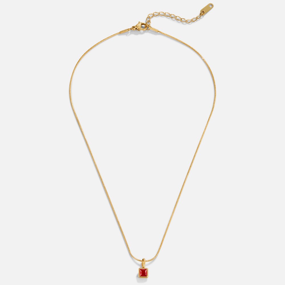 Vierkante Geboortesteen Ketting