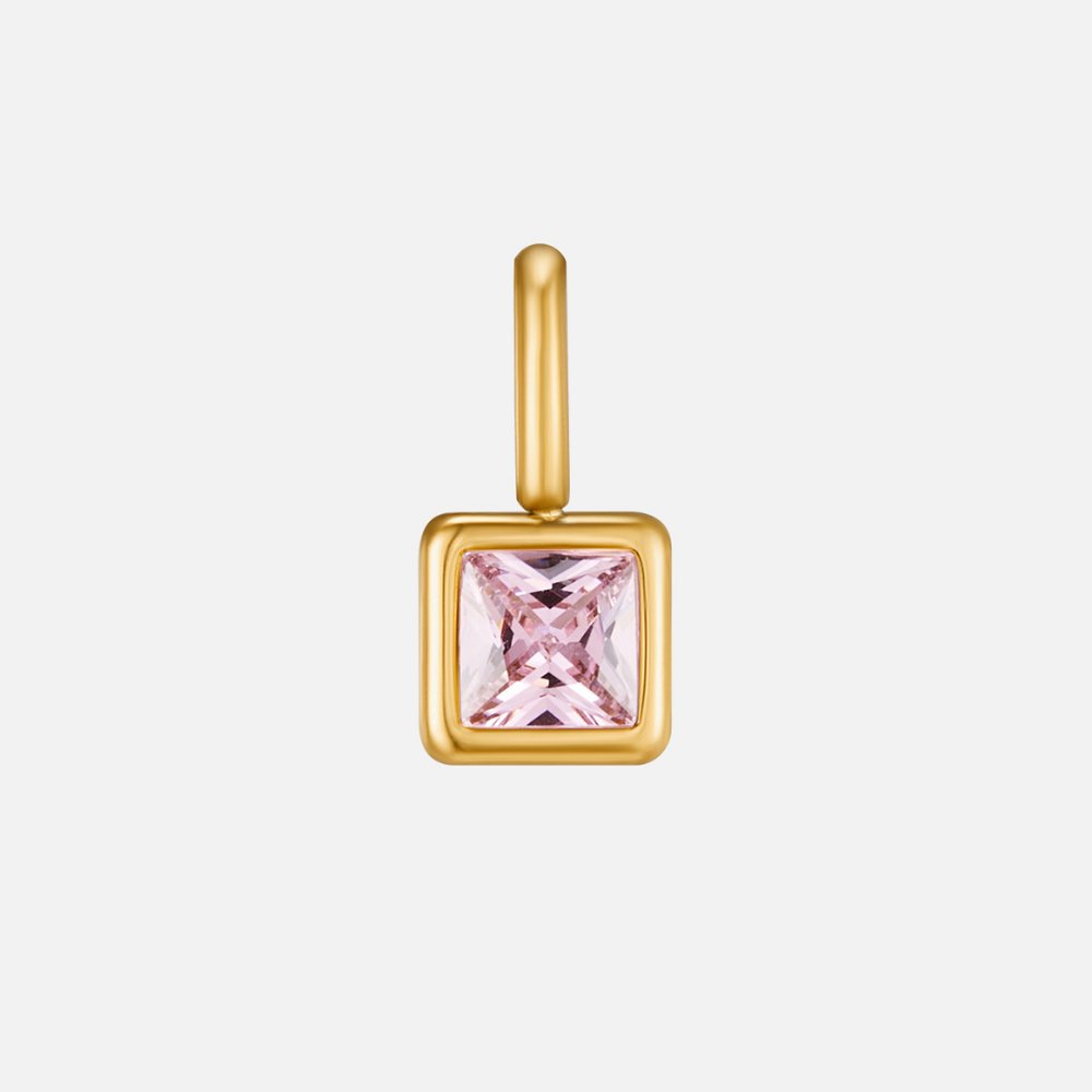 Vierkante Geboortesteen Ketting