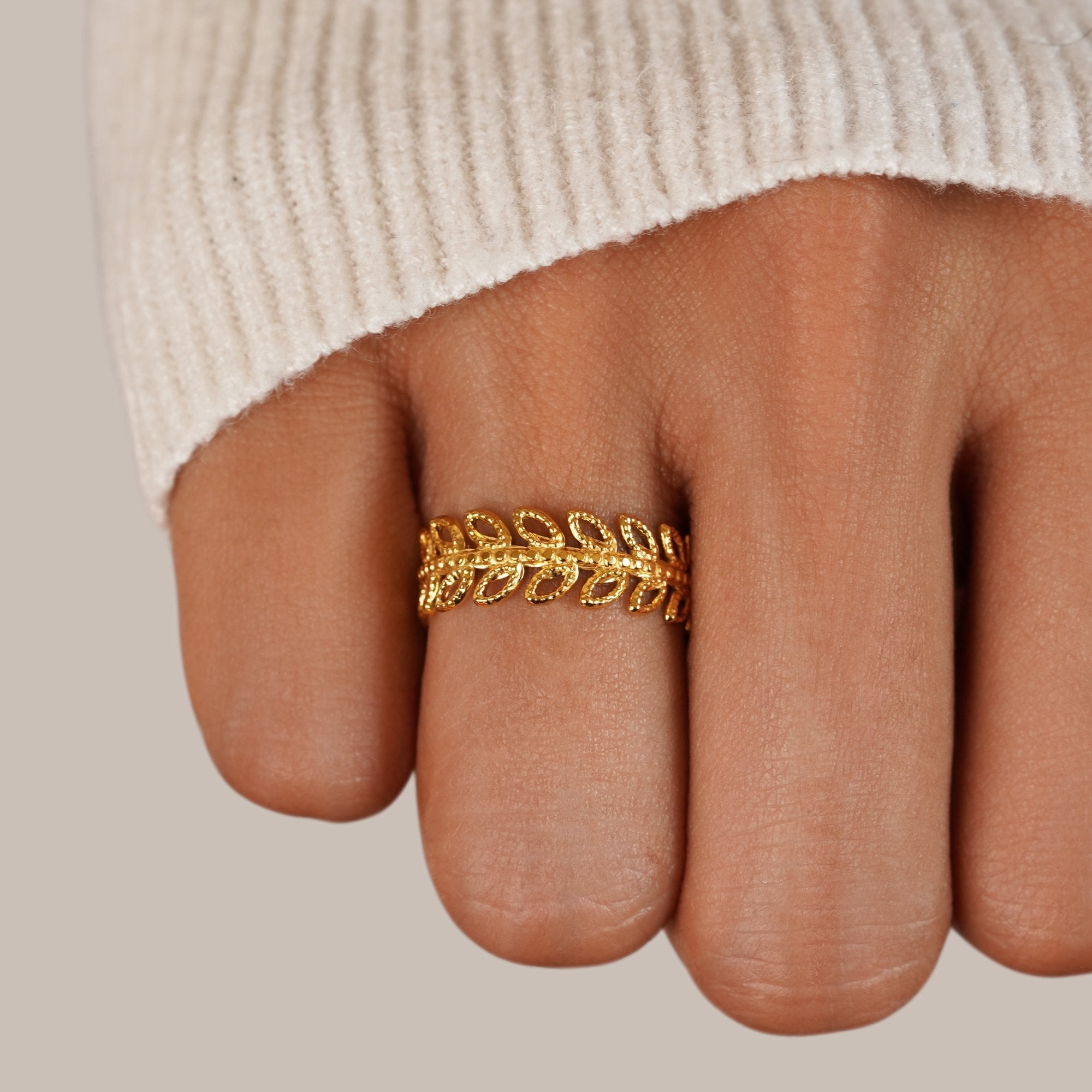 Summer Bloom Leaf Ring Secundaire afbeelding
