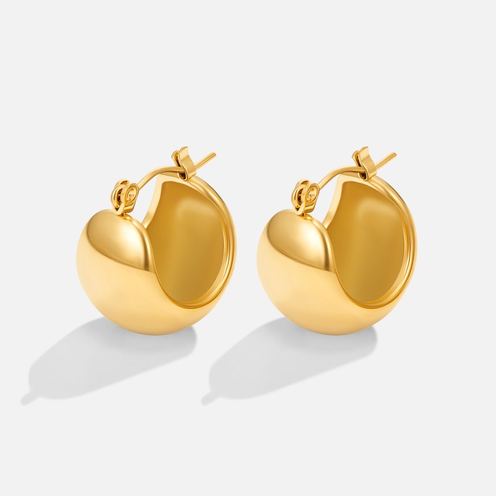 Tara Gouden Chunky Ronde Oorbellen Hoofdafbeelding