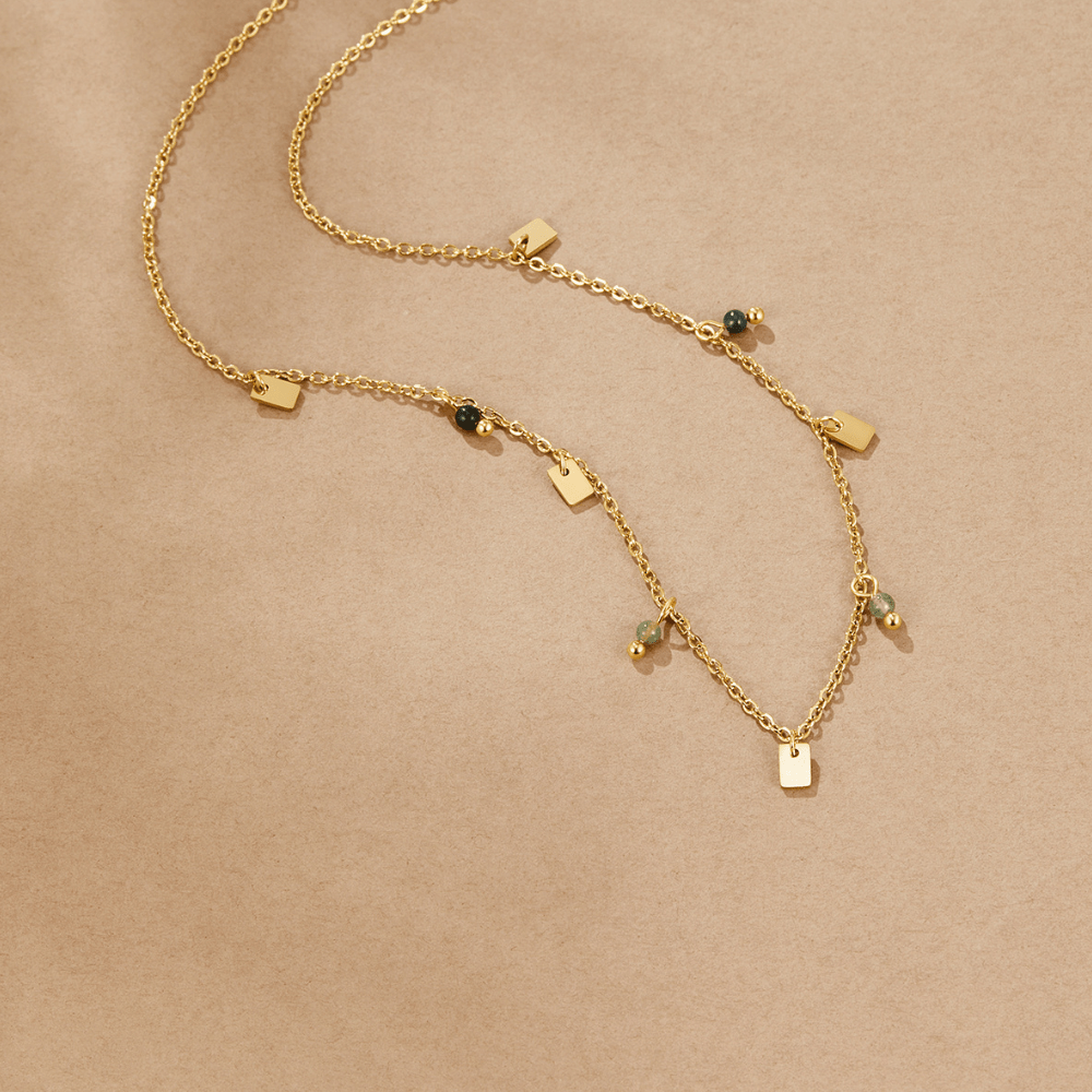 Tara Gouden Square Droplet Ketting