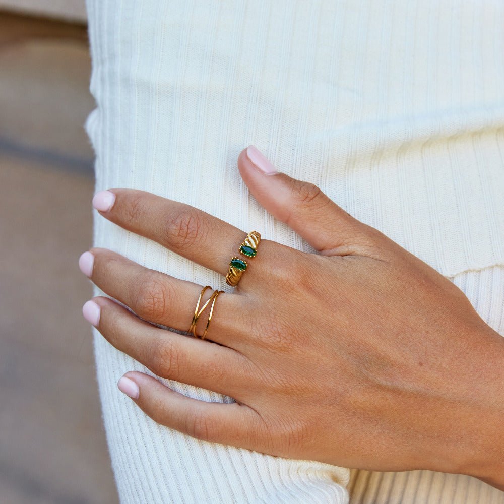 Tara Vintage Emerald Ring Secundaire afbeelding