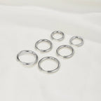Triple Ronde Oorbellen Zilveren Set