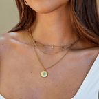 Turquoise Steen Coin Ketting
