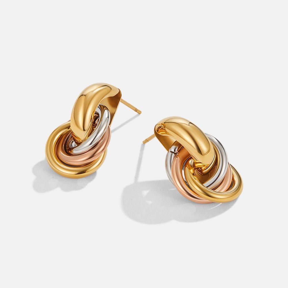 Twisted Three-Toned Ronde Oorbellen Hoofdafbeelding