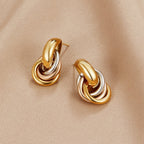 Twisted Three-Toned Ronde Oorbellen