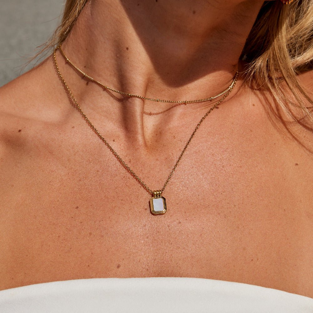 Valerie Gelaagde White Hanger Ketting Secundaire afbeelding