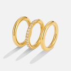 Gouden Vana Trio Kristallen Ring Set