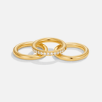Gouden Vana Trio Kristallen Ring Set