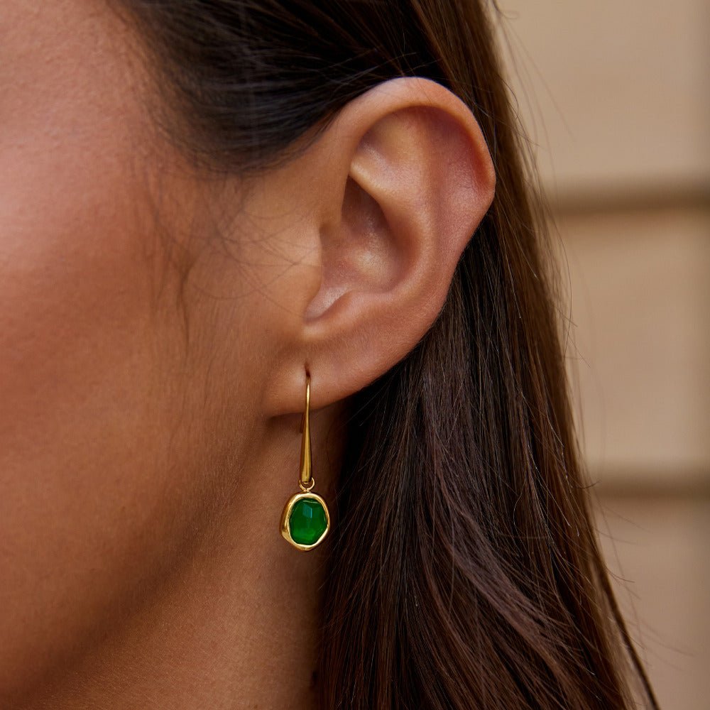 Vintage Emerald Drop Oorbellen Secundaire afbeelding