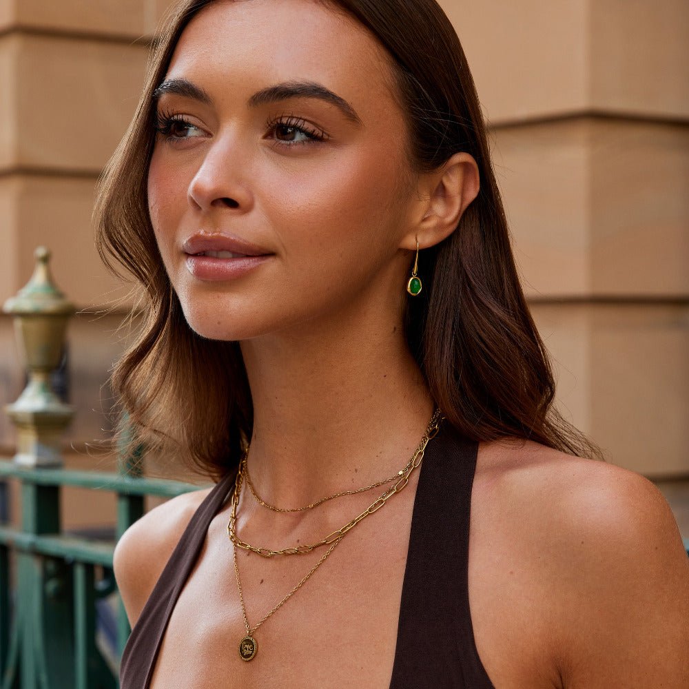 Vintage Emerald Drop Oorbellen