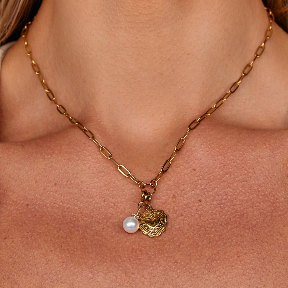 Vintage Gouden Hart Charm