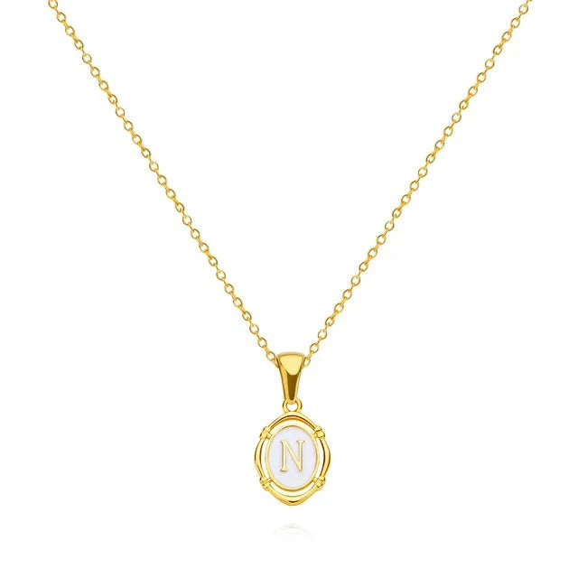 Vintage Gouden Letter Ketting