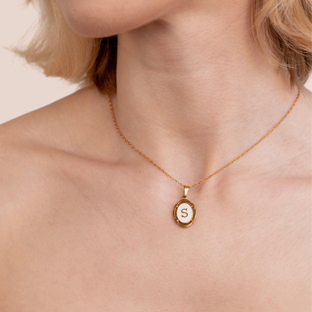 Vintage Gouden Letter Ketting Secundaire afbeelding