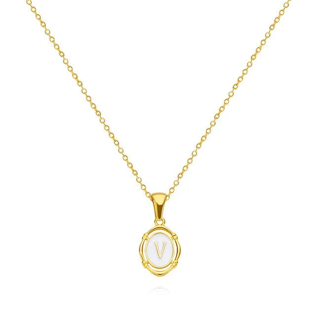 Vintage Gouden Letter Ketting