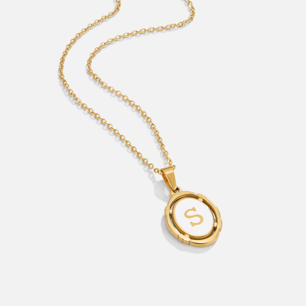 Vintage Gouden Letter Ketting