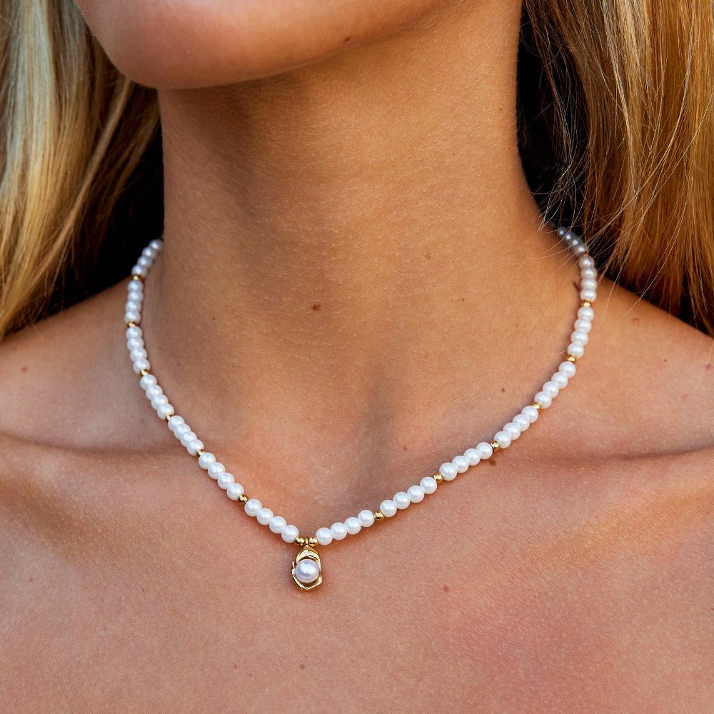 Vintage Goudenen Parel Ketting Secundaire afbeelding