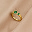 Vintage Groene Emerald Wikkel Ring