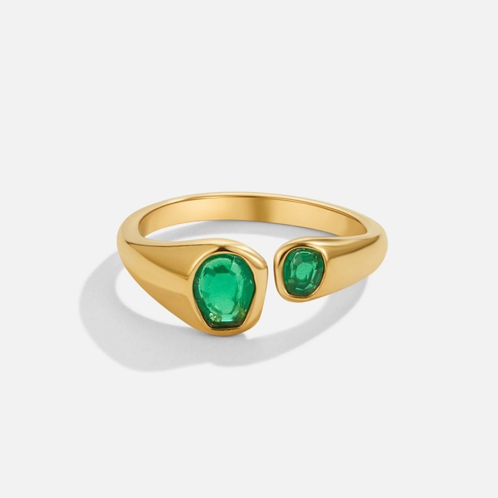 Vintage Groene Emerald Wikkel Ring