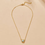 Vintage Ronde Amazoniet Ketting