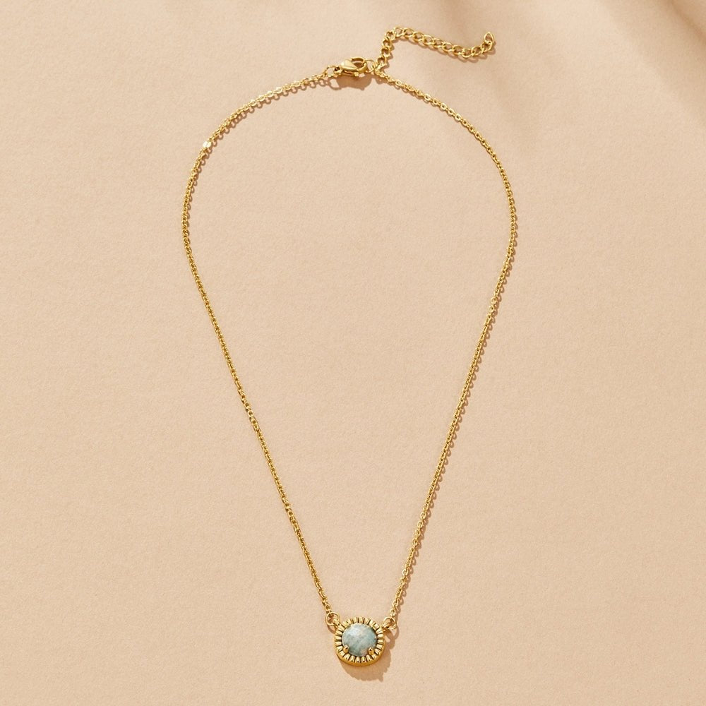 Vintage Ronde Amazoniet Ketting