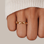 Wavey Parel 18K Gouden Ring