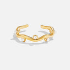 Wavey Parel 18K Gouden Ring