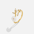 White Blossom Flower Ring