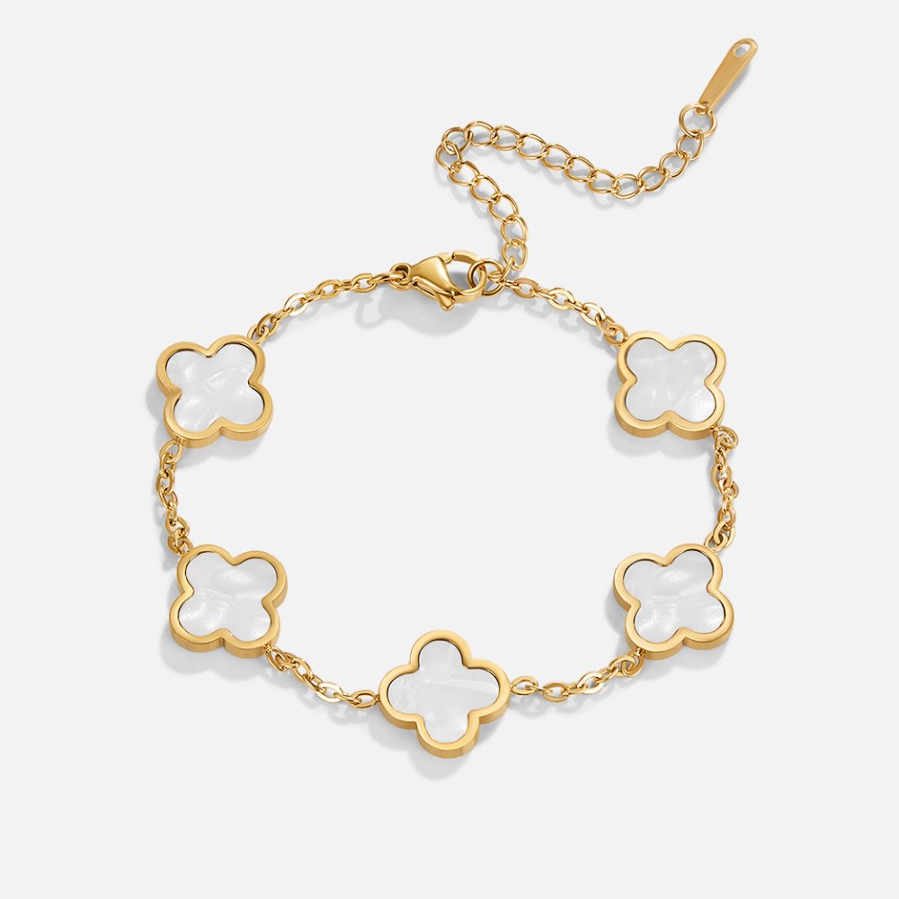 Witte Klavertjes Armband Hoofdafbeelding