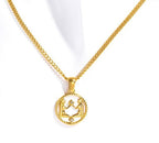 Witte Shell Zodiac Coin Ketting
