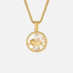 Witte Shell Zodiac Coin Ketting