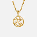 Witte Shell Zodiac Coin Ketting