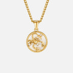 Witte Shell Zodiac Coin Ketting