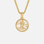 Witte Shell Zodiac Coin Ketting
