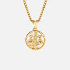 Witte Shell Zodiac Coin Ketting