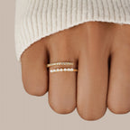 Parel & Kristallen Wikkel Ring