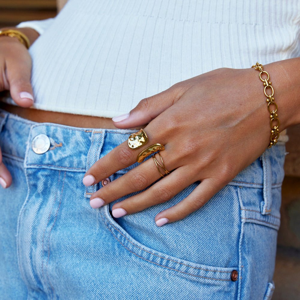 Yuna Geometric Gouden Ring
